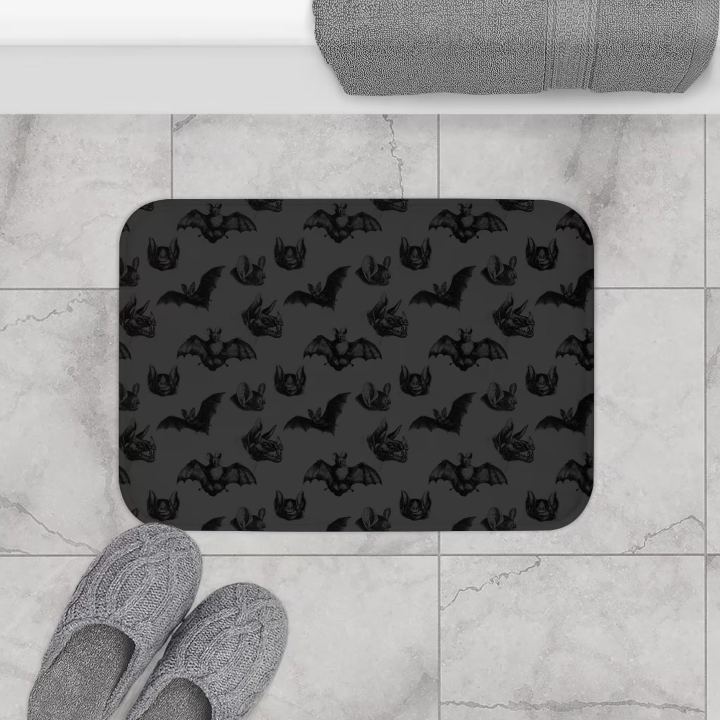 Gothic Bats Shower Curtain & Bath Mat