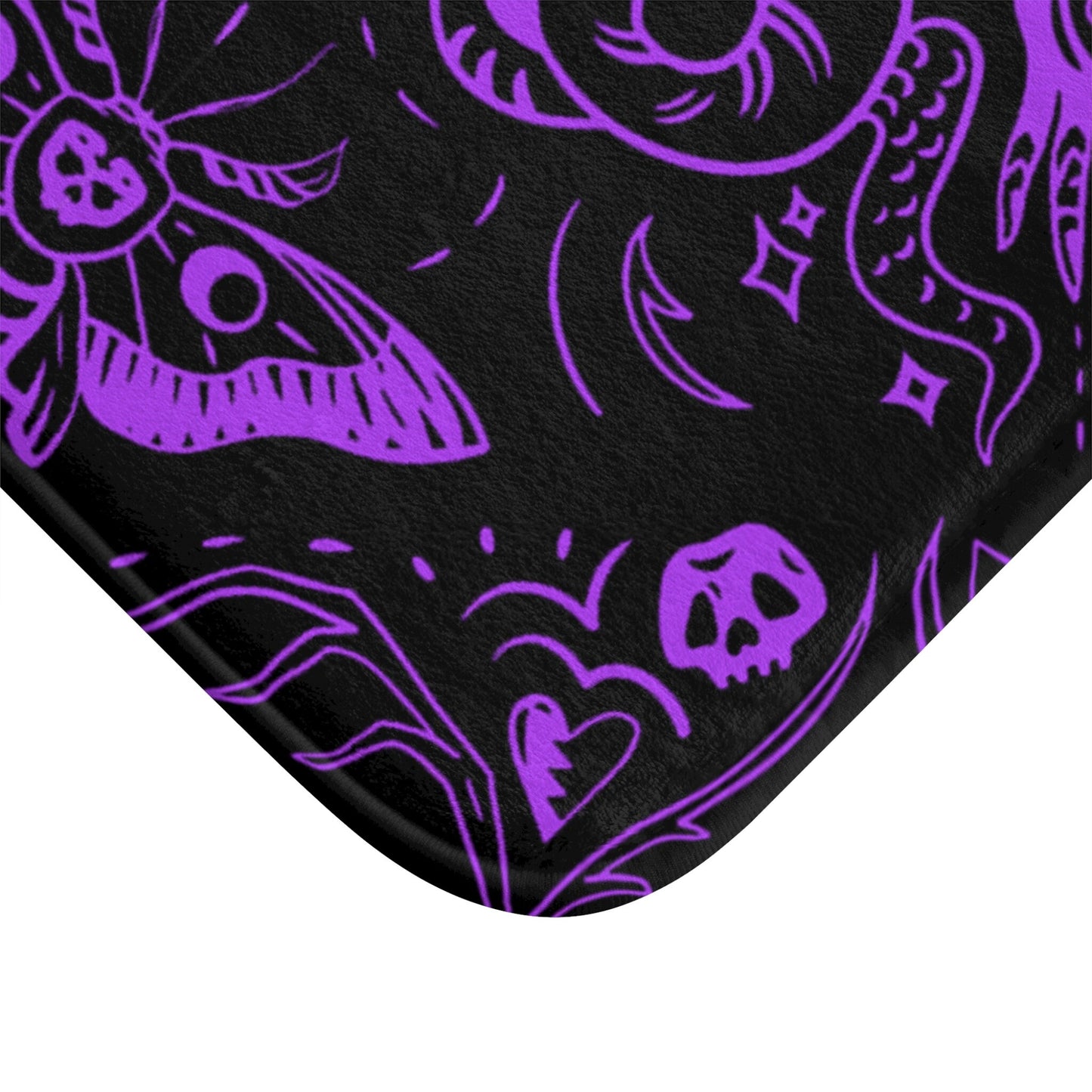 Witchy Skulls & Moths Shower Curtain and Bath Mat