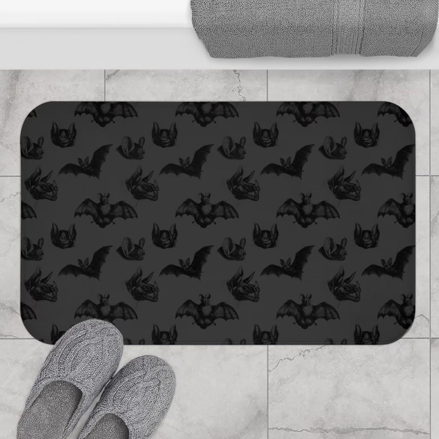 Gothic Bats Shower Curtain & Bath Mat