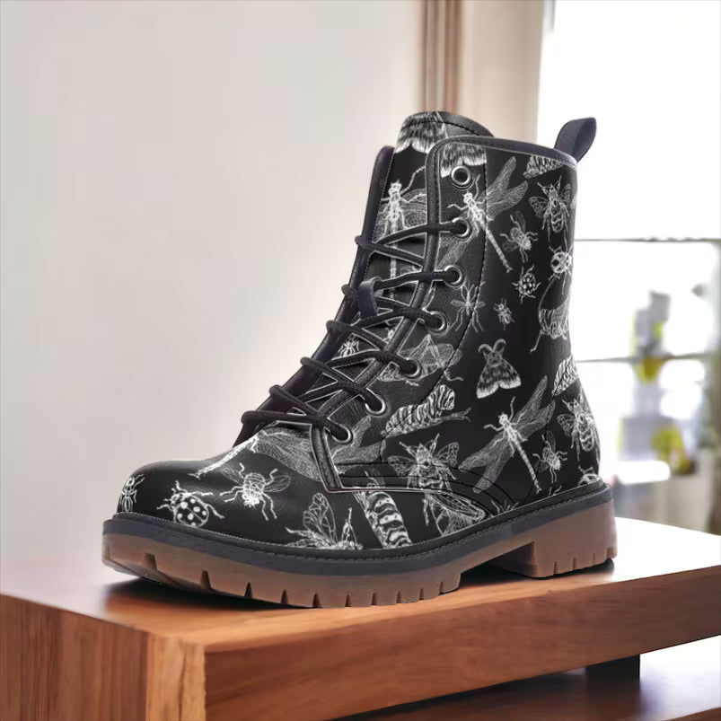 Black & White Bug's Life Vegan Boots