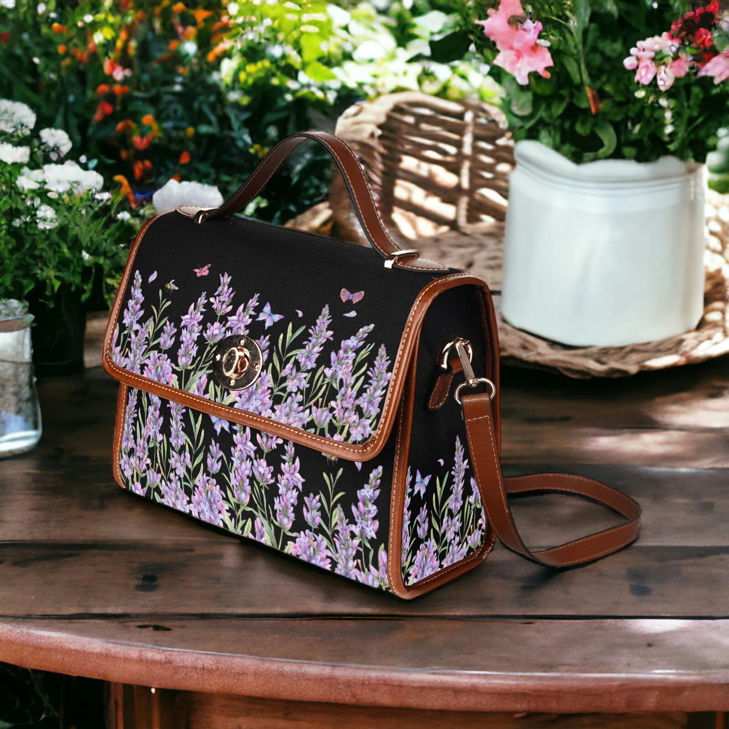 Boho Lavender Fields Satchel