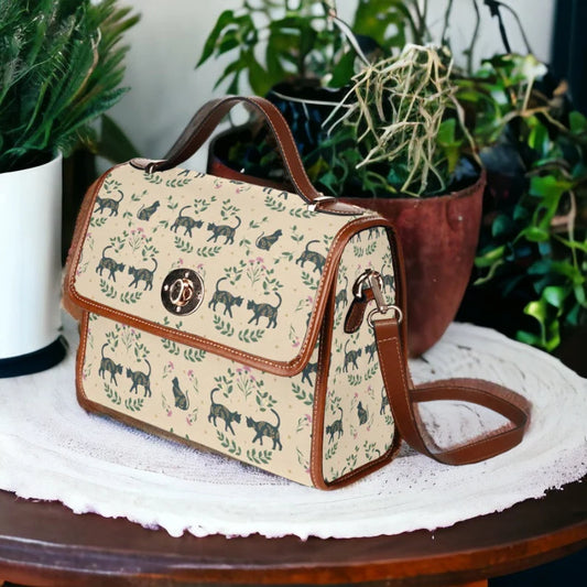 Boho Cottagecore Cats Satchel Bag