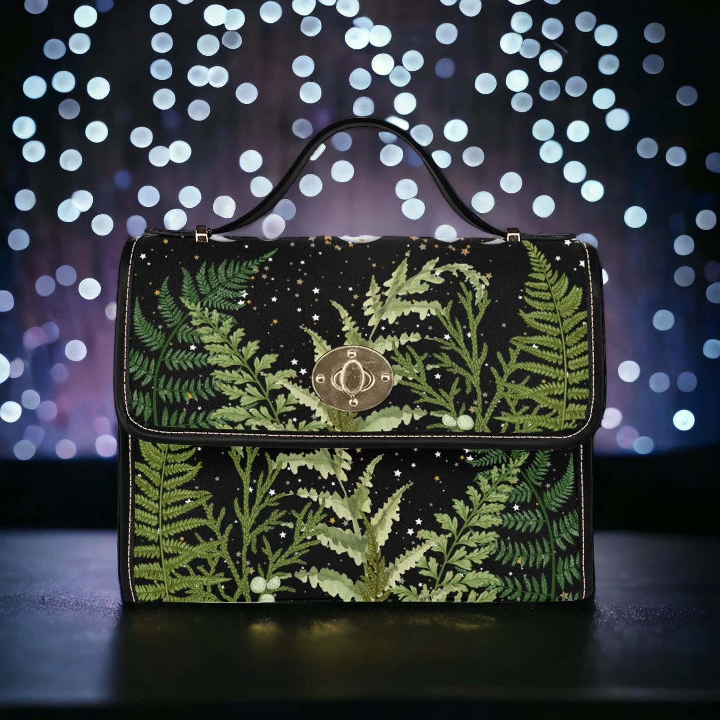 Boho Celestial Ferns & Moons Satchel Bag