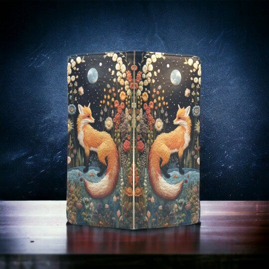 Faux-Embroidered Fox Floral Satchel & Wallet Set