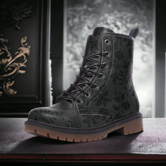Black Gothic Brocade Boots