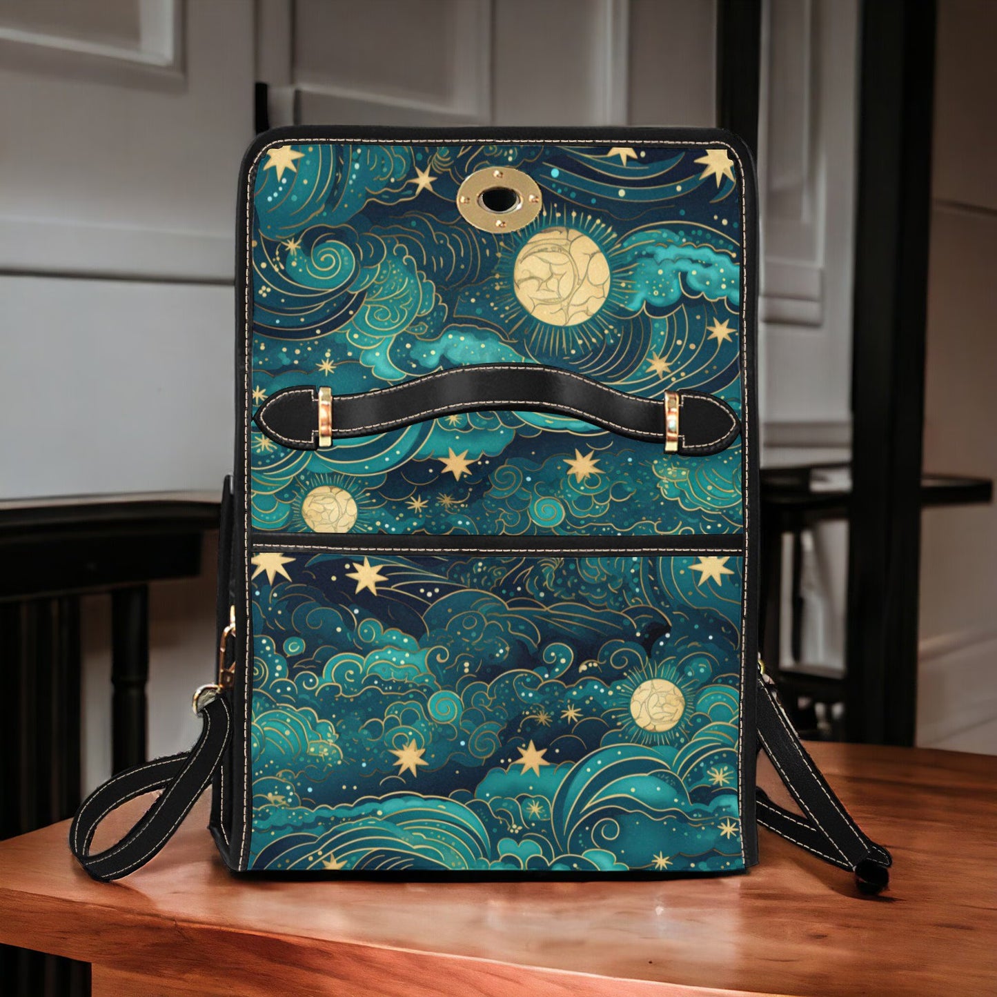 Boho Celestial Starry Night Sky Satchel Bag