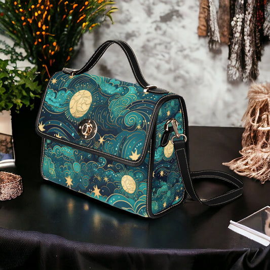 Boho Celestial Starry Night Sky Satchel Bag