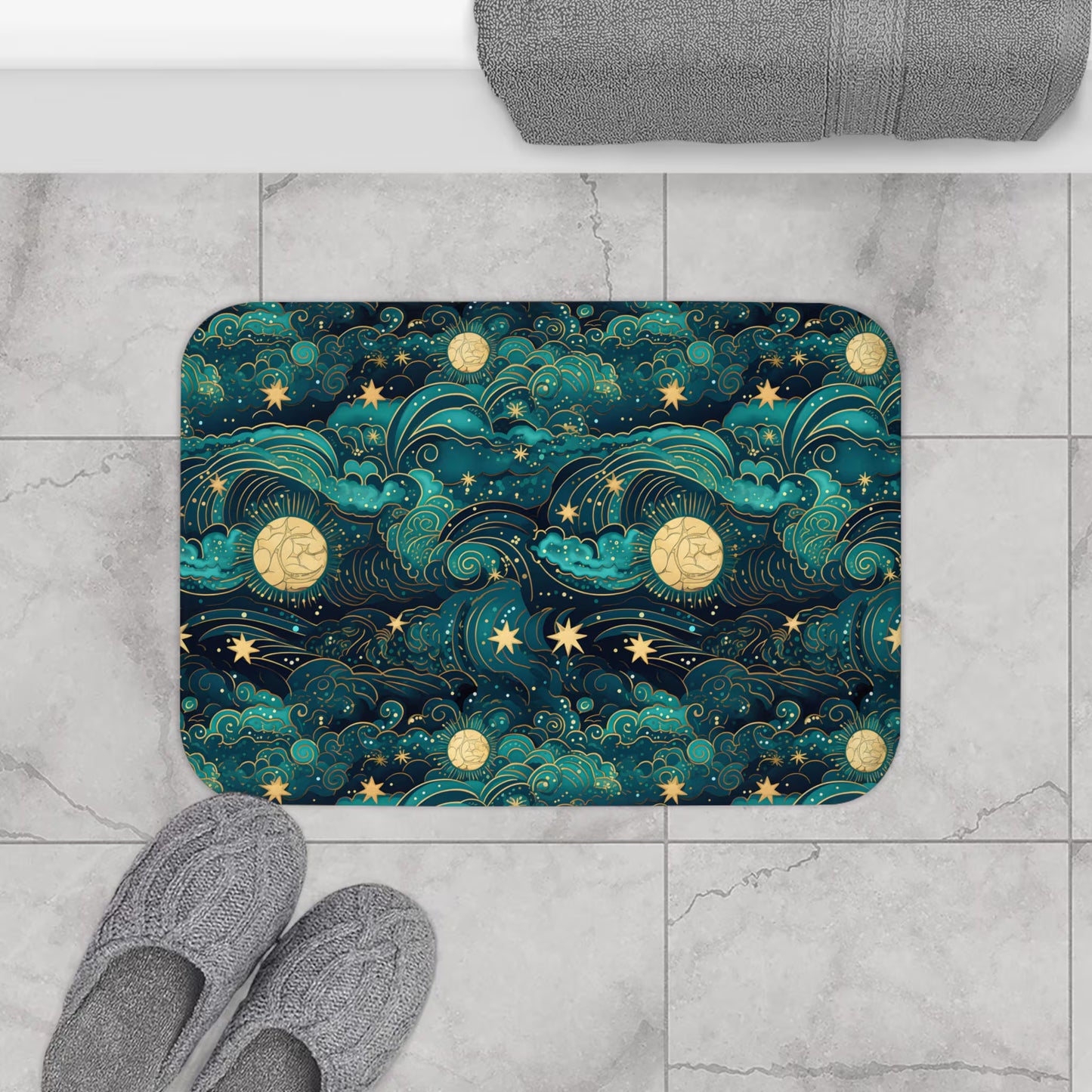 Celestial Starry Nights Shower Curtain & Bath Mat