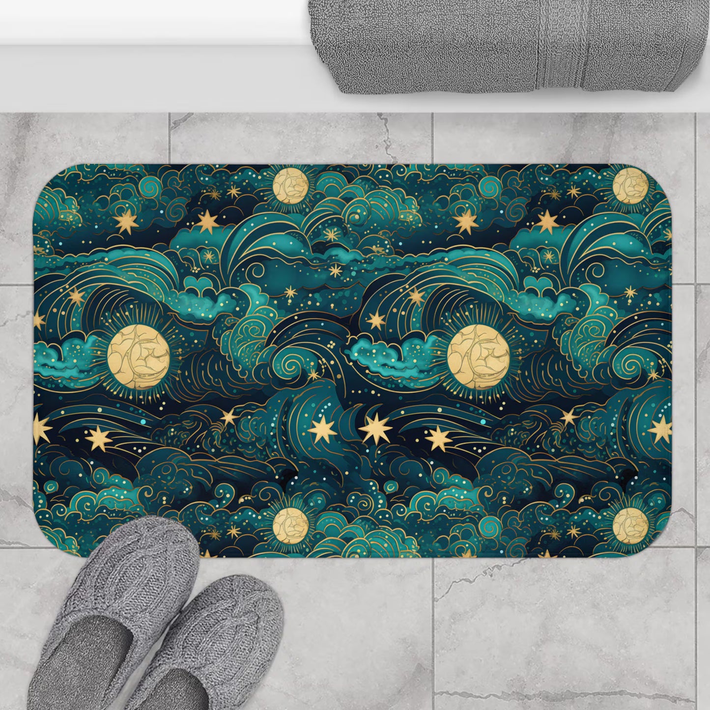 Celestial Starry Nights Shower Curtain & Bath Mat