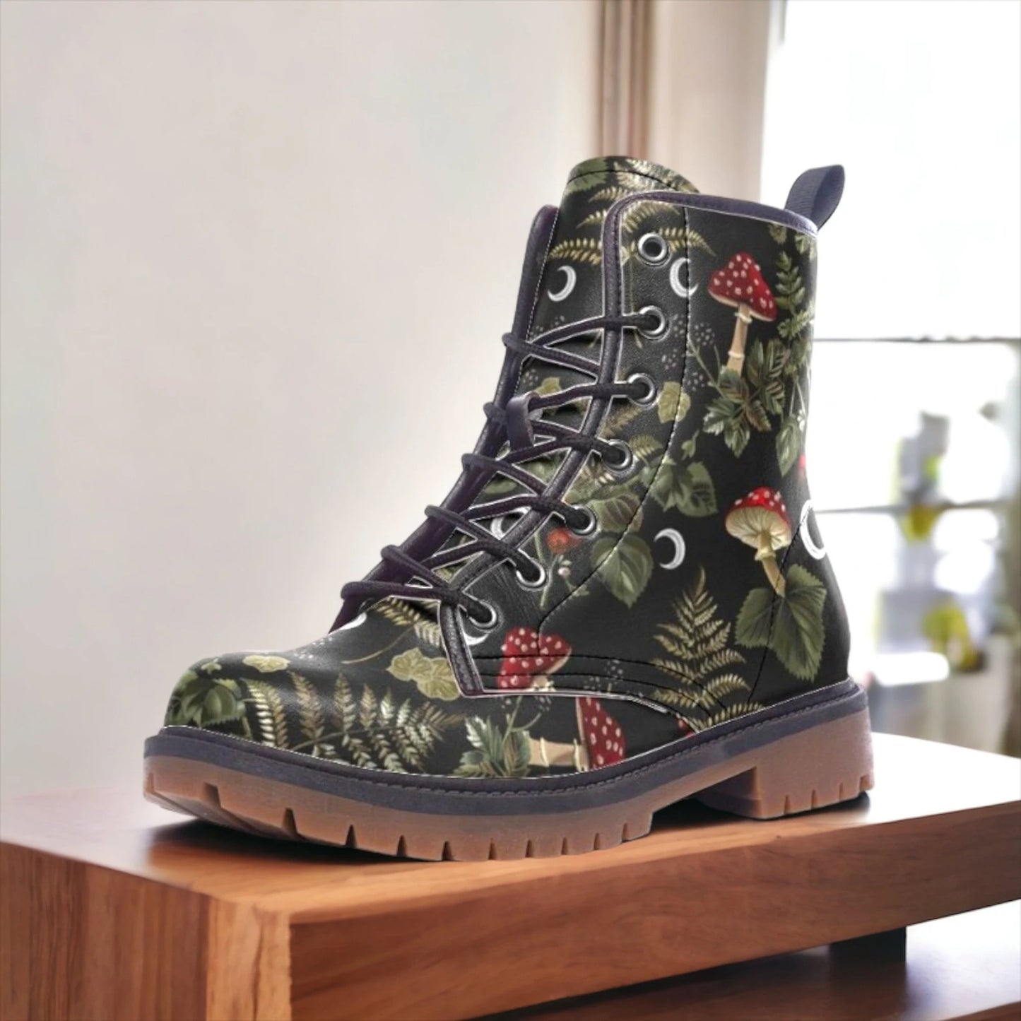 Dark Forest Mushrooms Ferns Moons Boots
