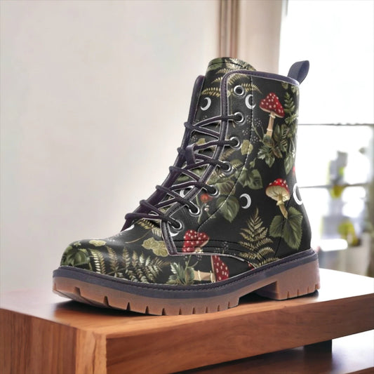 Dark Forest Mushrooms Ferns Moons Boots