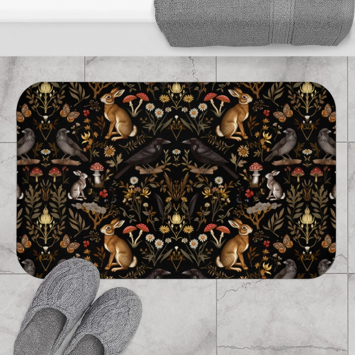 Darkest Forest Symmetry Shower Curtain & Bath Mat