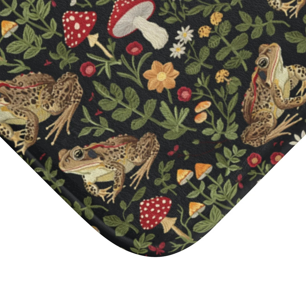 Cottagecore Toad & Mushroom Shower Curtain or Bath Mat