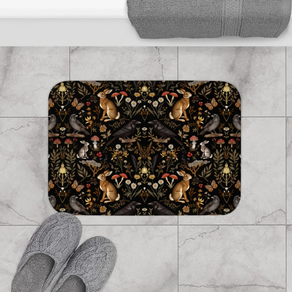 Darkest Forest Symmetry Shower Curtain & Bath Mat