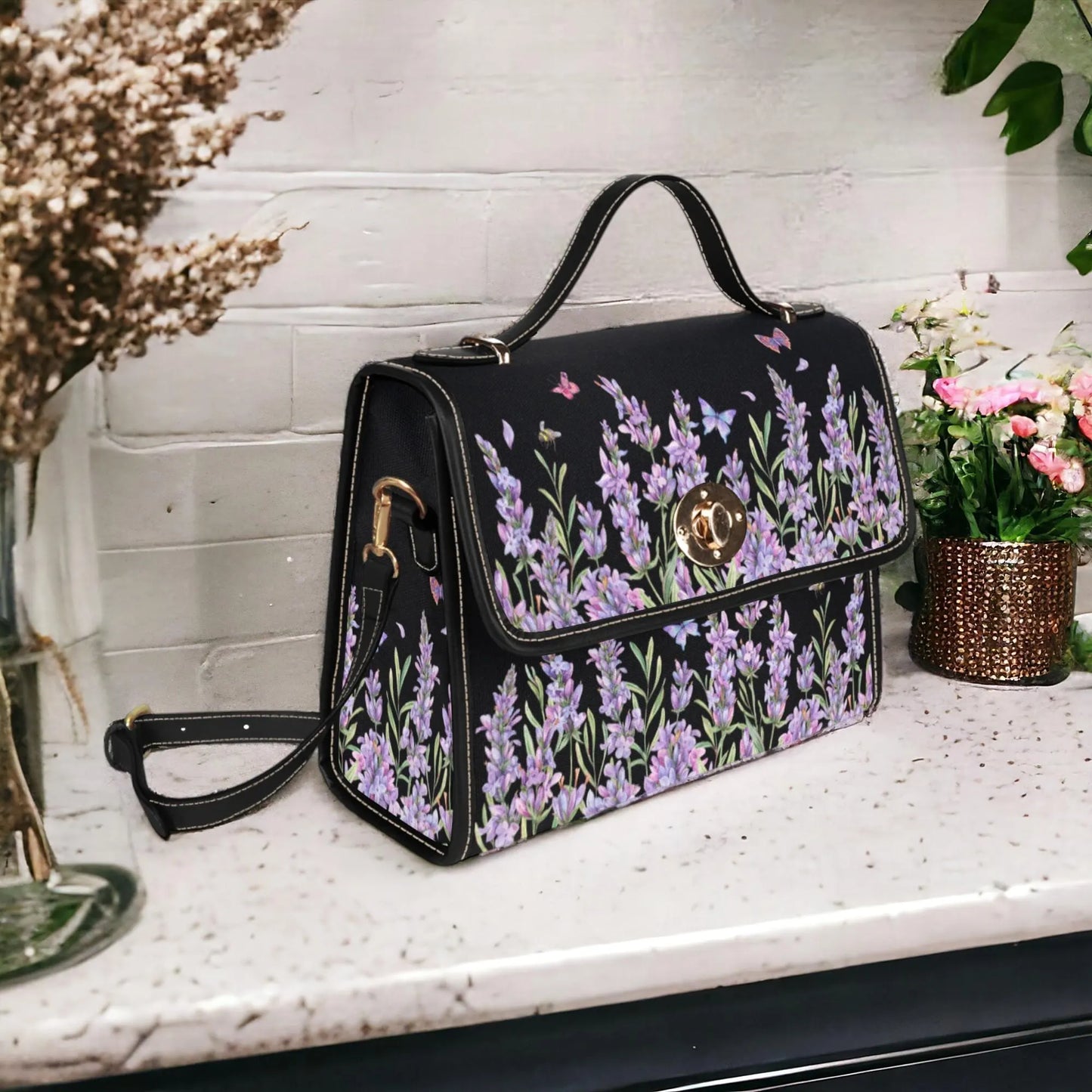 Boho Lavender Fields Satchel