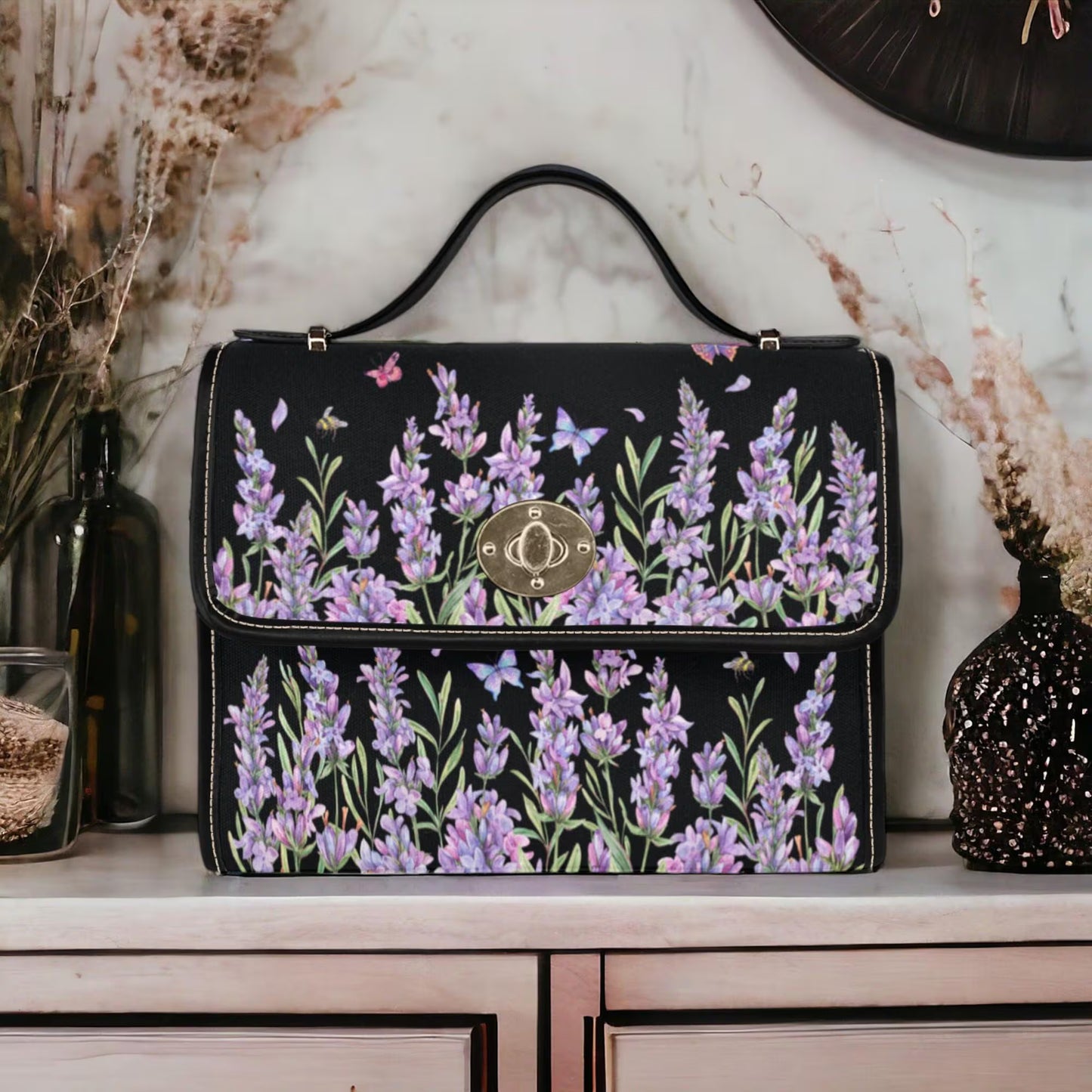 Boho Lavender Fields Satchel