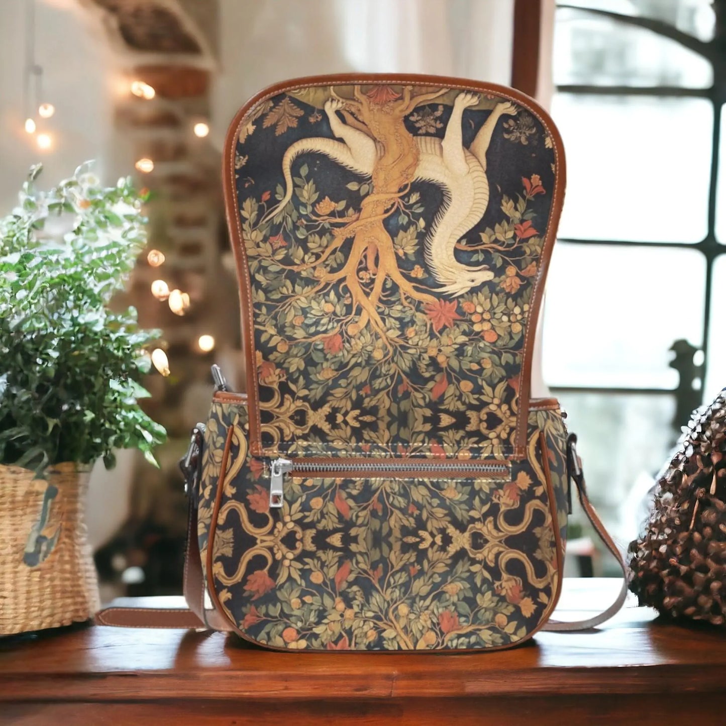 Medieval Woodland Dragon Saddle Bag