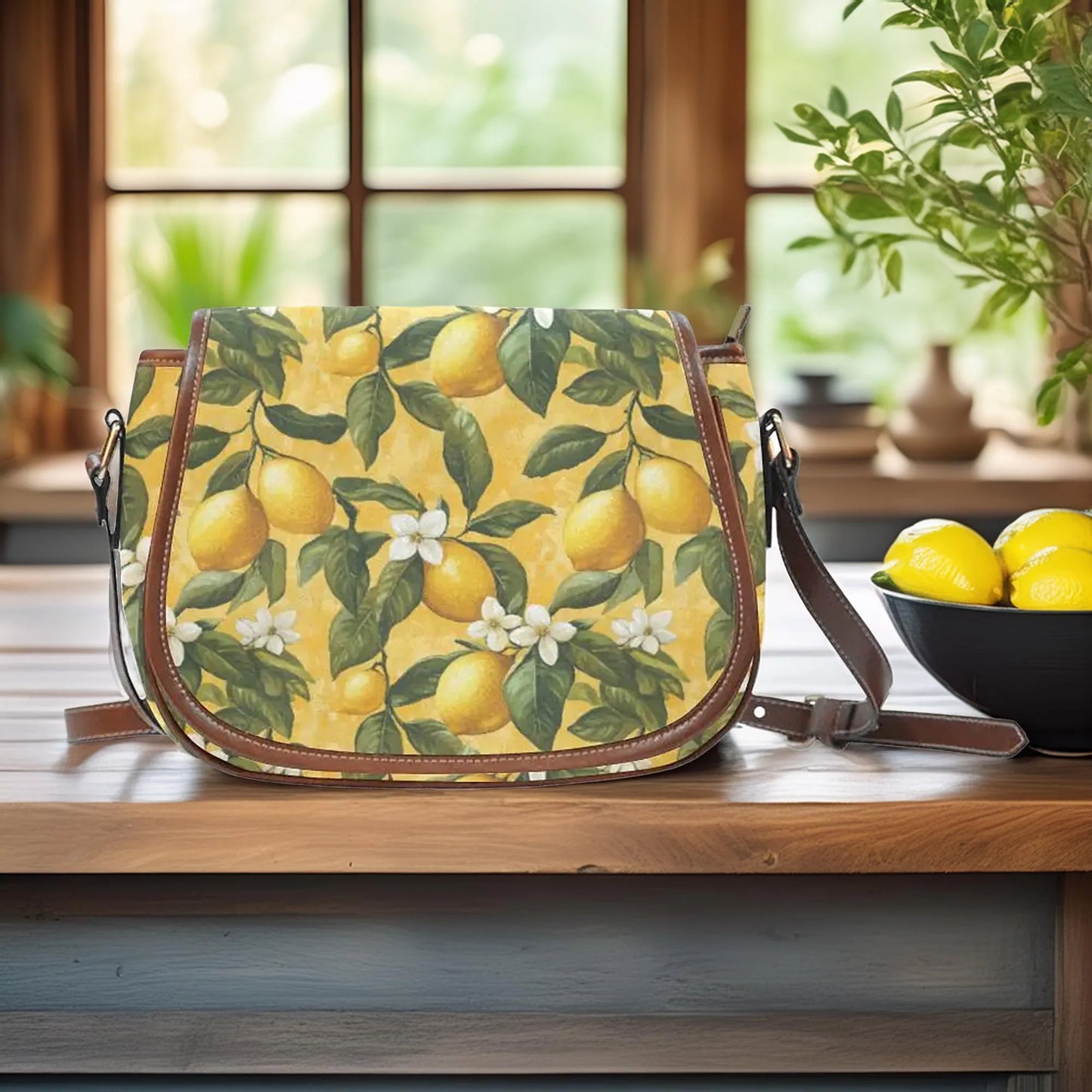 Boho Lemons Saddle Bag Purse