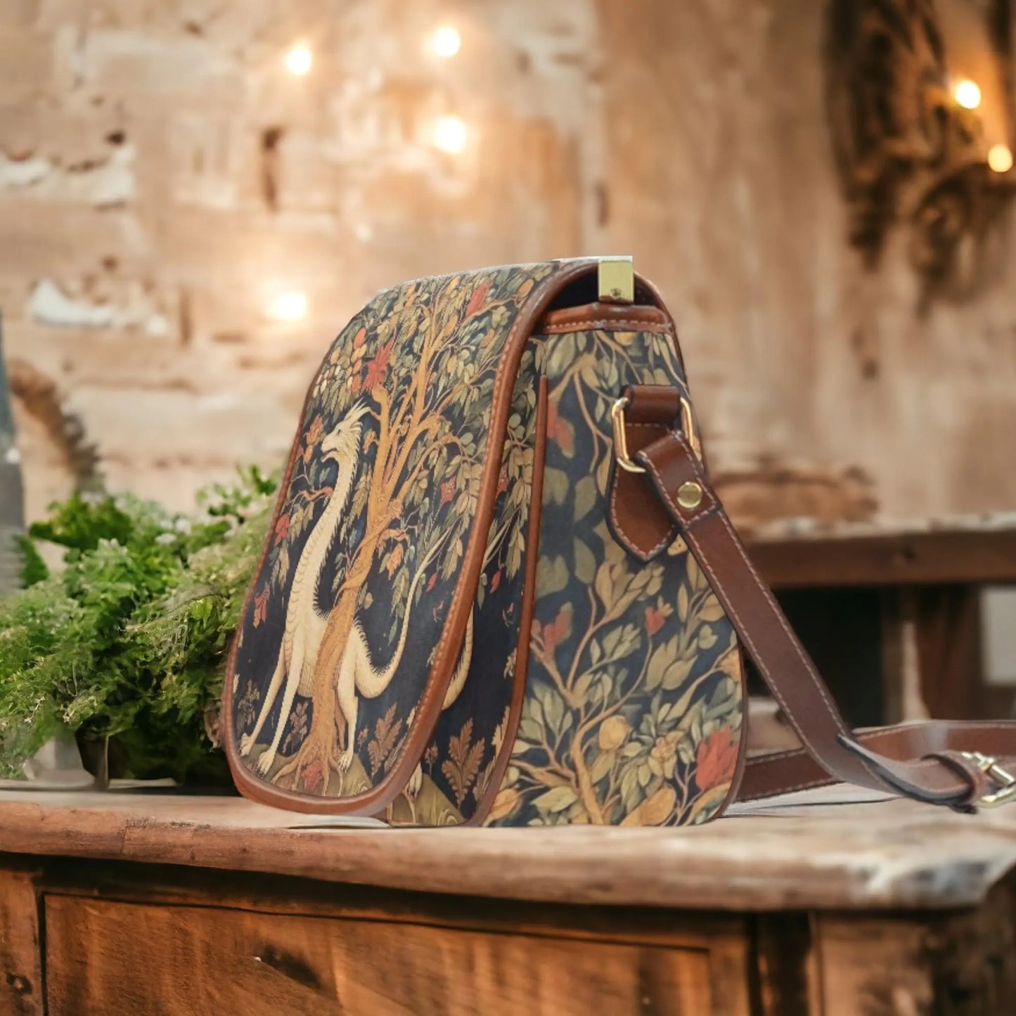 Medieval Woodland Dragon Saddle Bag