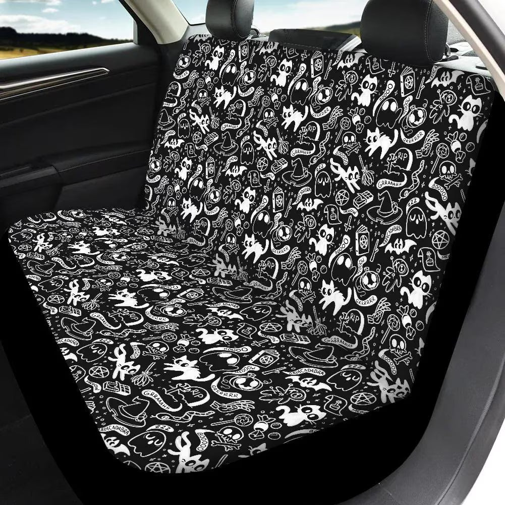 Black & White Spooky Cute Car Seat Covers