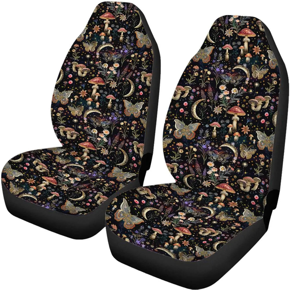 Trippy Mushrooms & Butterfly Night Garden Car Seat Covers & Car Accessories
