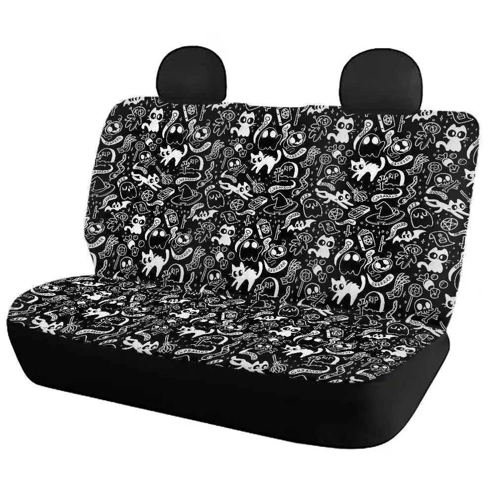 Black & White Spooky Cute Car Seat Covers