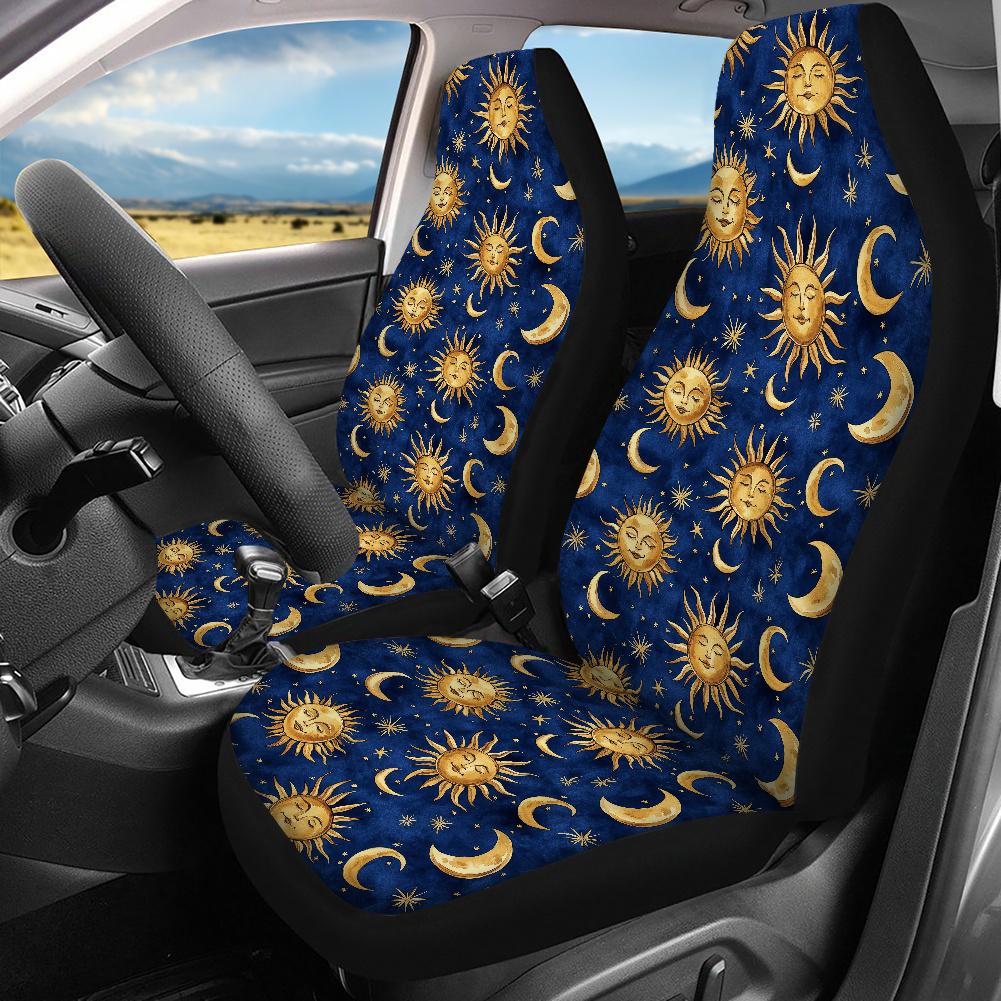 Whimsigoth Sun and Moon Car Seat Covers & Car Accessories Set