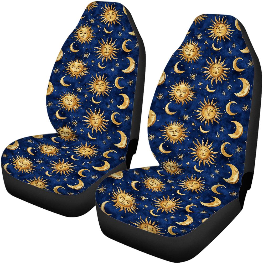 Whimsigoth Sun and Moon Car Seat Covers & Car Accessories Set