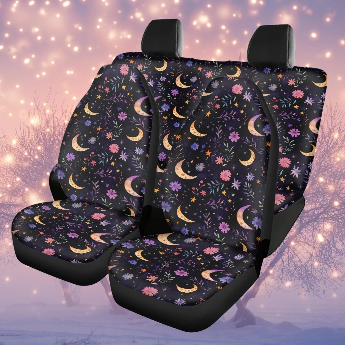Ethereal Moons and Flowers Car Seat Covers