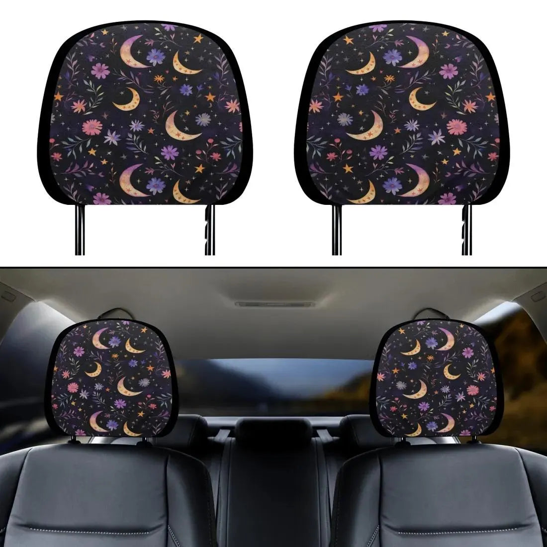 Ethereal Moons and Flowers Car Seat Covers