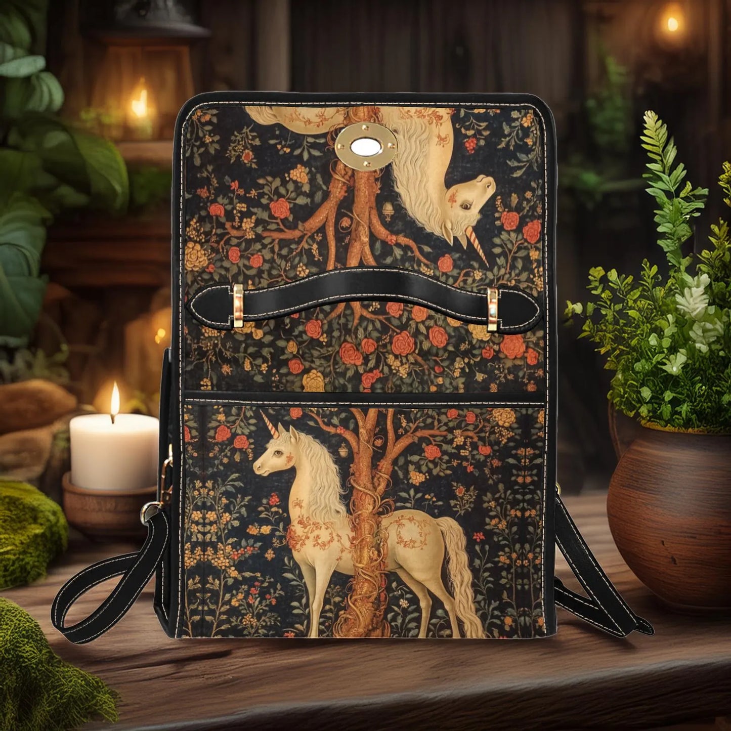 Medieval Woodland Unicorn Satchel Bag