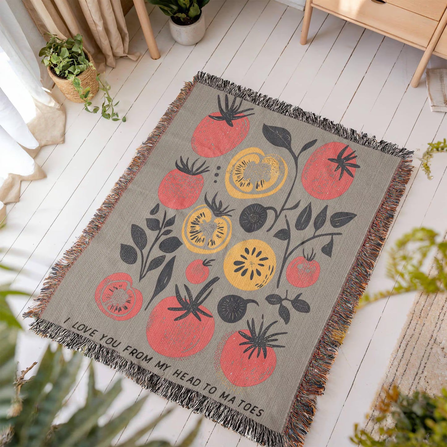Tomatoes Whimsical Woven Blanket