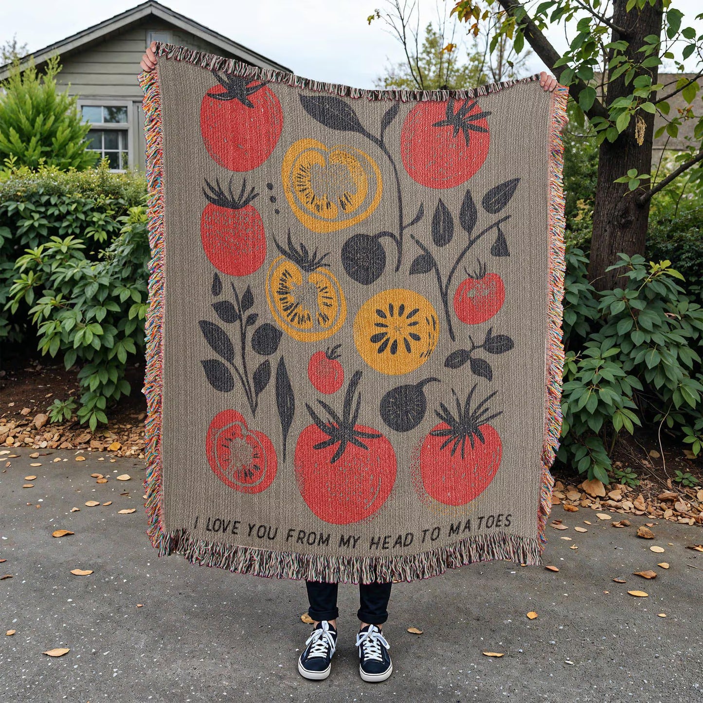 Tomatoes Whimsical Woven Blanket