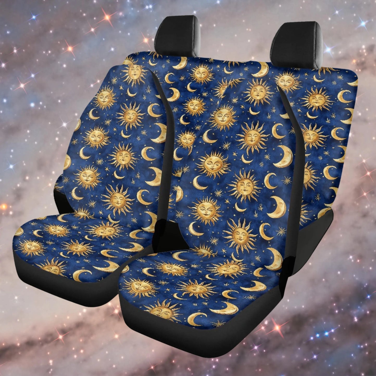 Whimsigoth Sun and Moon Car Seat Covers & Car Accessories Set