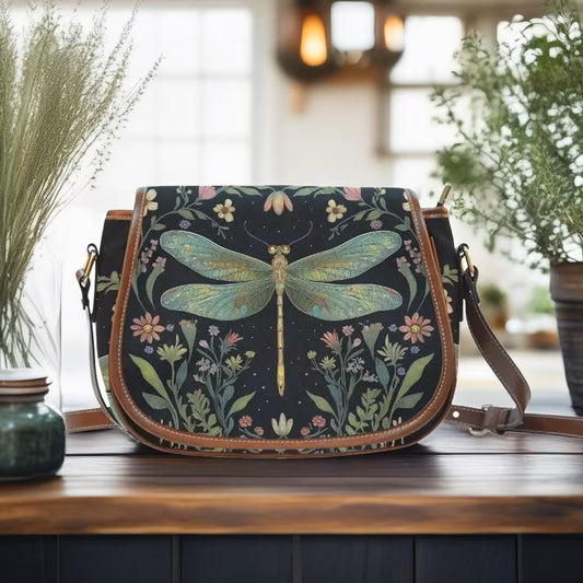 Dragonfly Crossbody Saddle Bag Purse