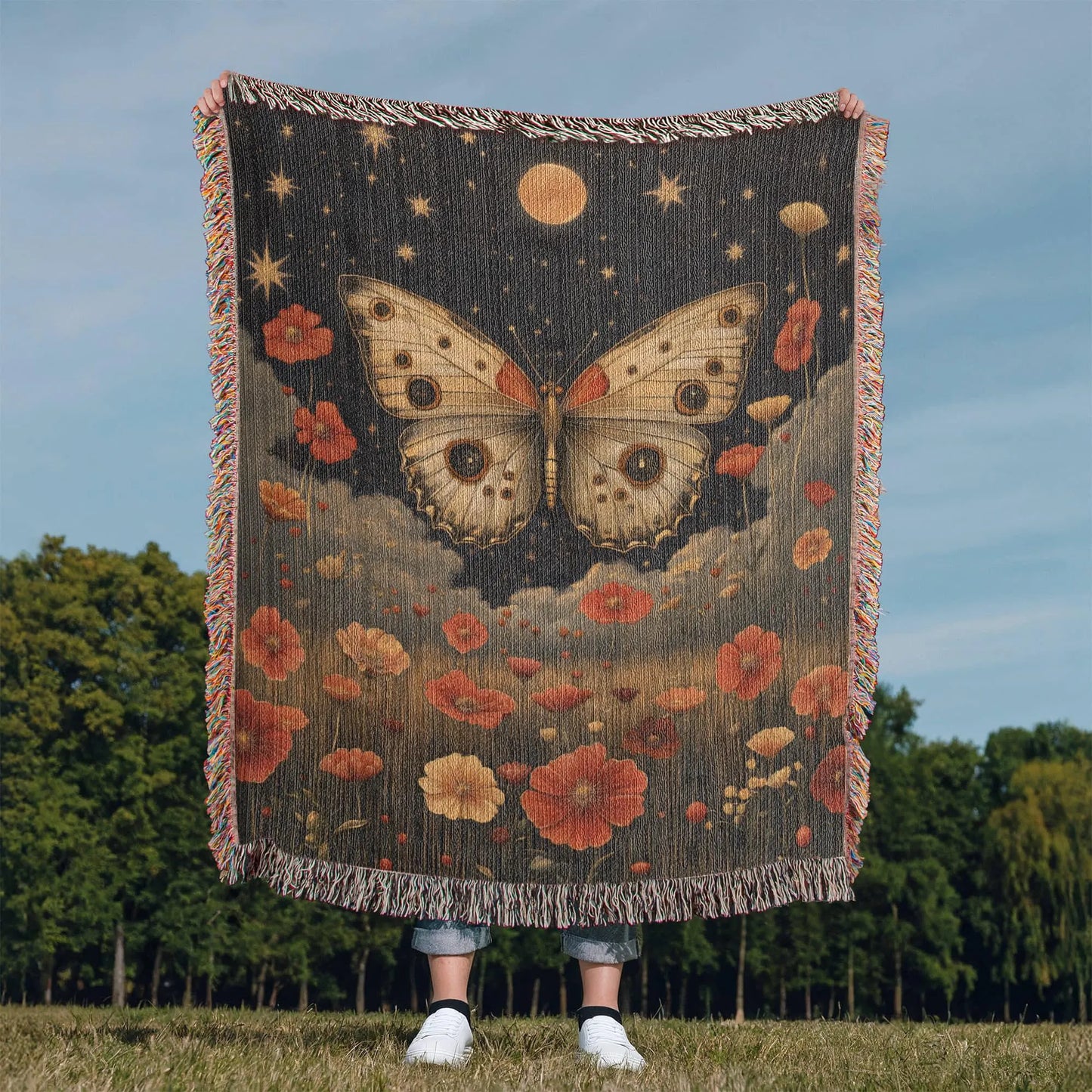 Mystical Butterfly Woven Blanket
