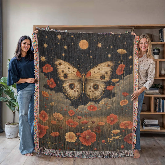 Mystical Butterfly Woven Blanket