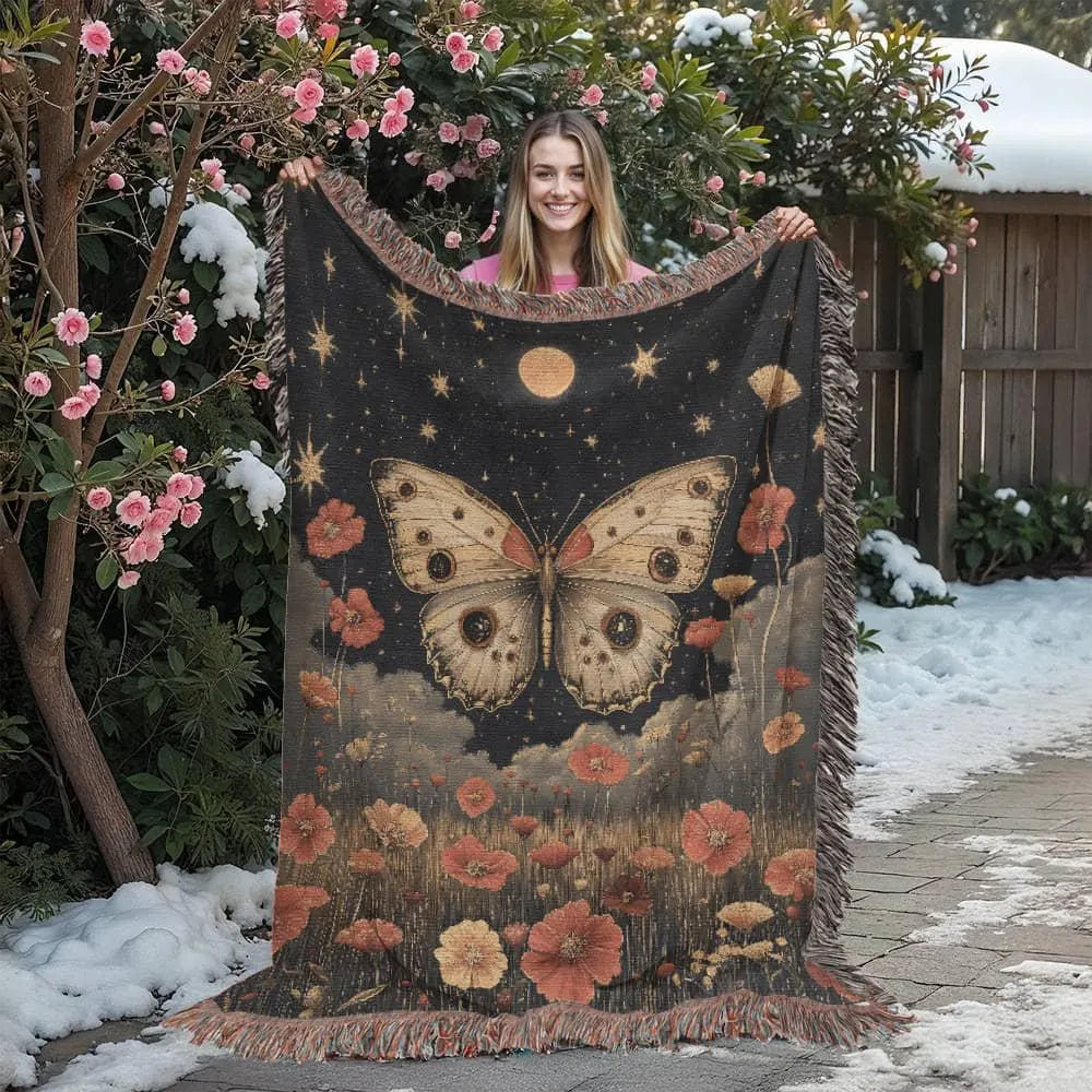 Mystical Butterfly Woven Blanket