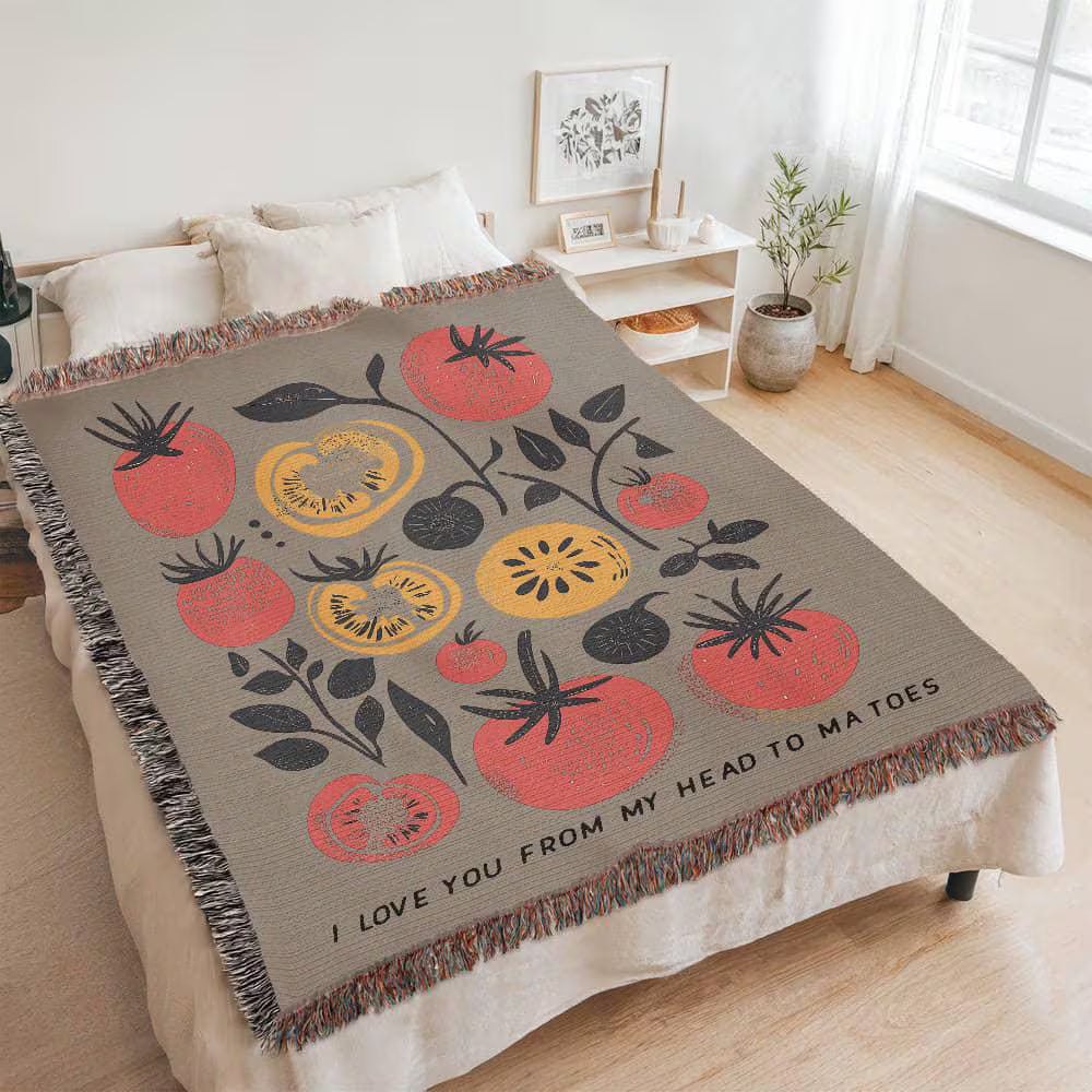 Tomatoes Whimsical Woven Blanket