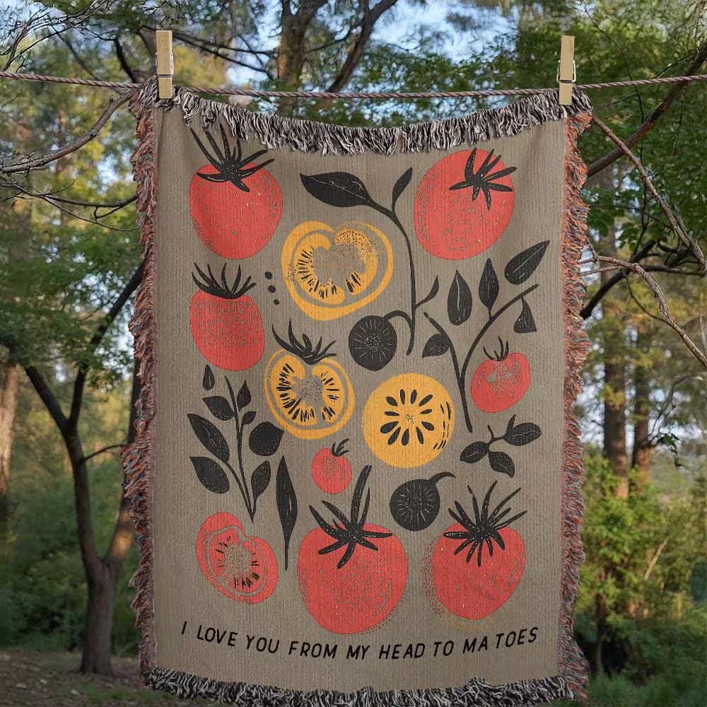 Tomatoes Whimsical Woven Blanket
