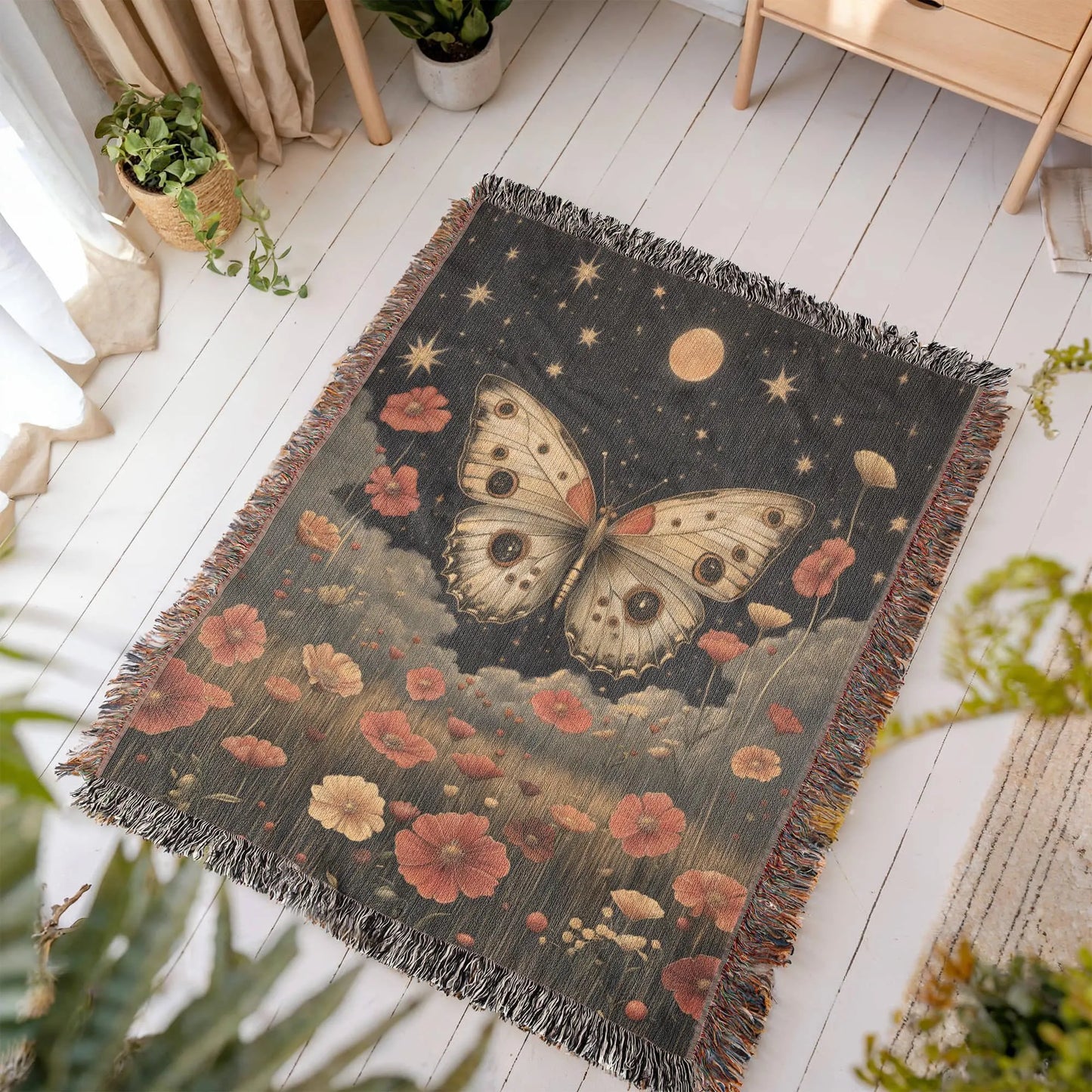 Mystical Butterfly Woven Blanket
