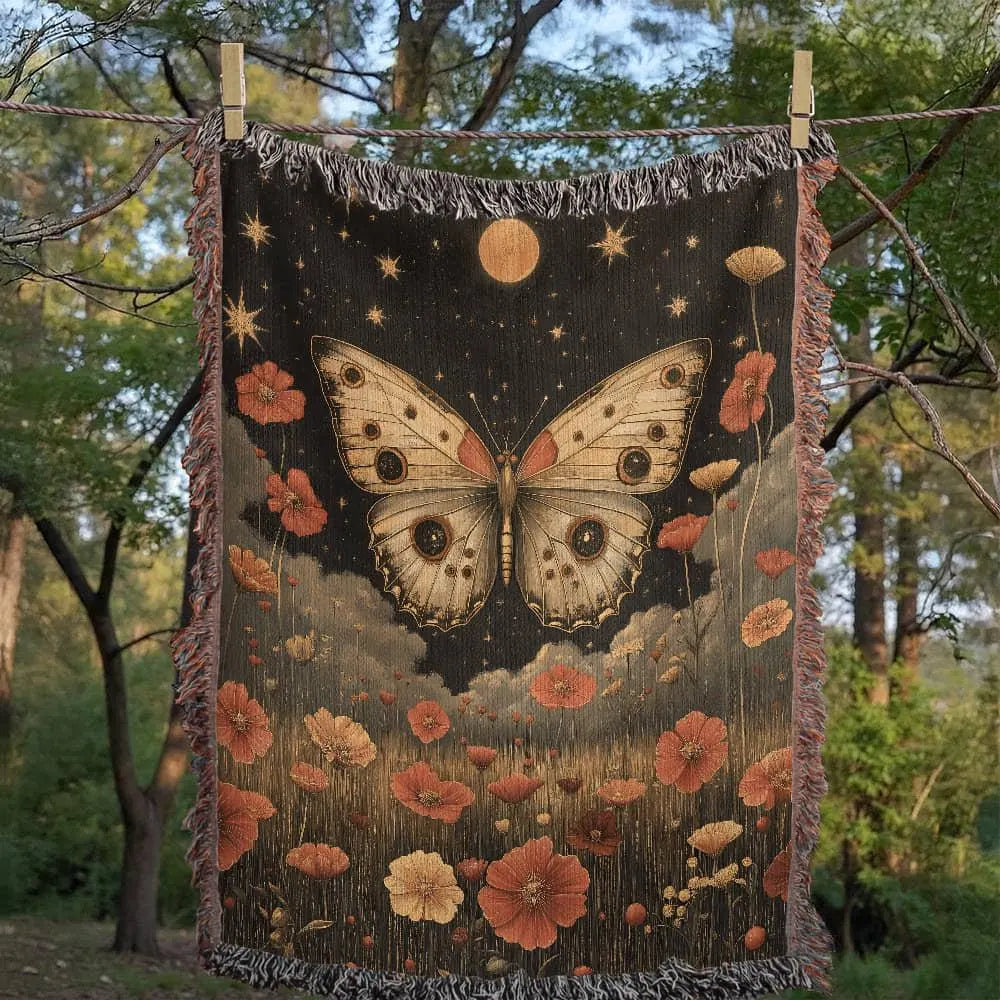 Mystical Butterfly Woven Blanket