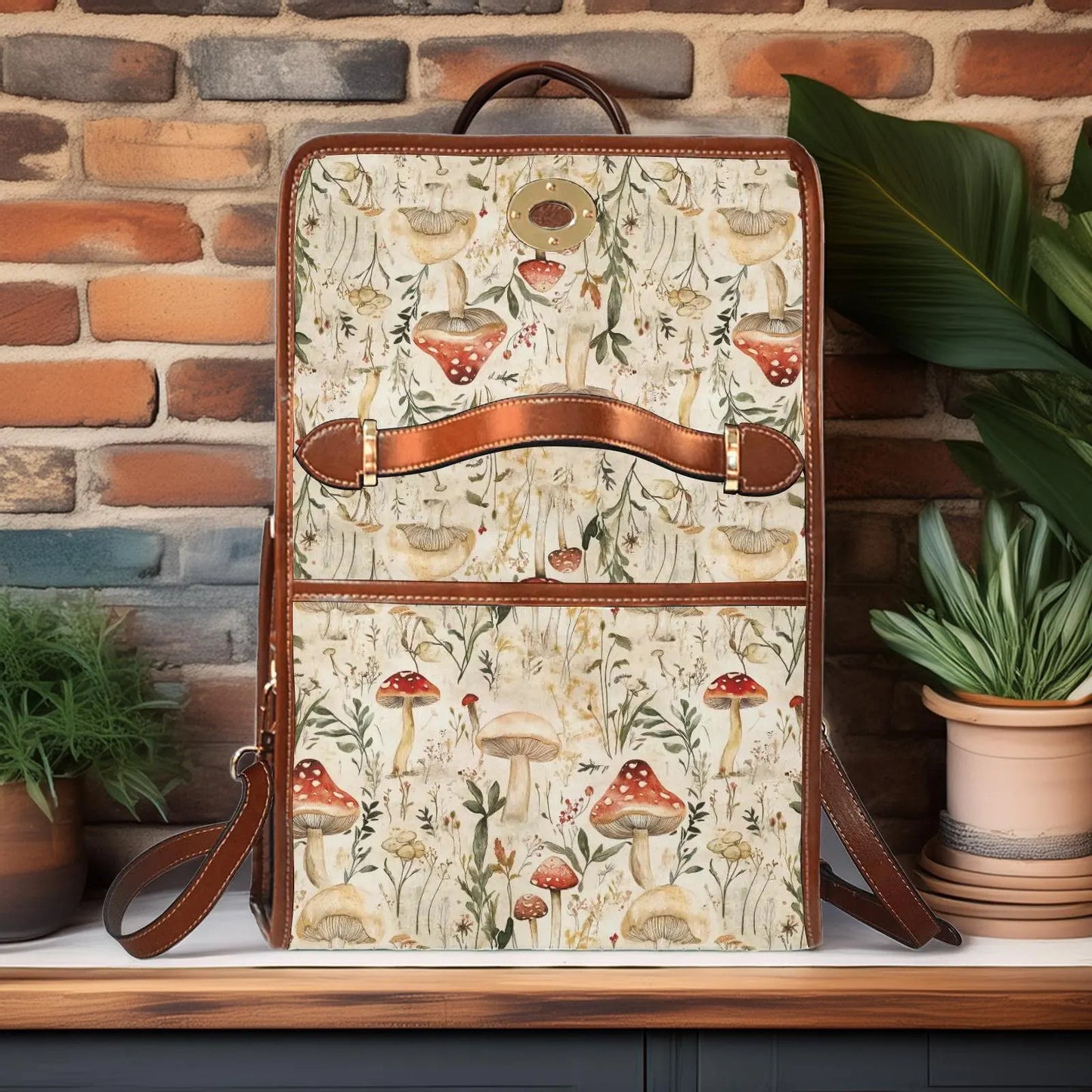 Forestcore Mushrooms Satchel Handbag