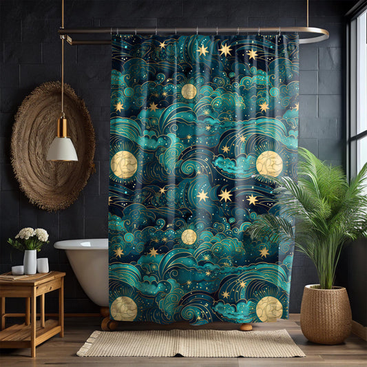 Celestial Starry Nights Shower Curtain & Bath Mat