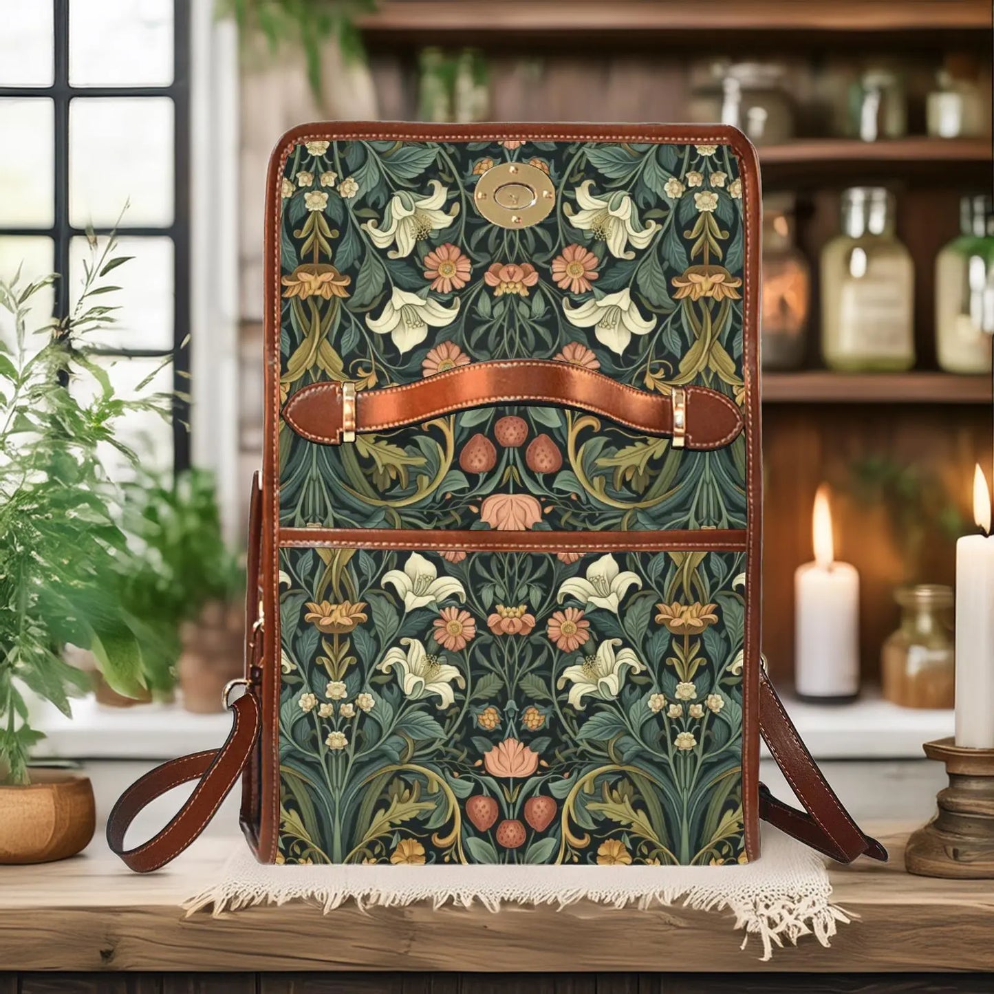 Art Nouveau Floral Satchel Bag