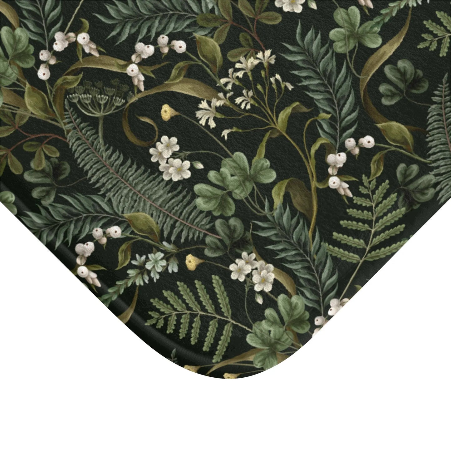 Dark Forest Botanical Shower Curtain & Bath Mat