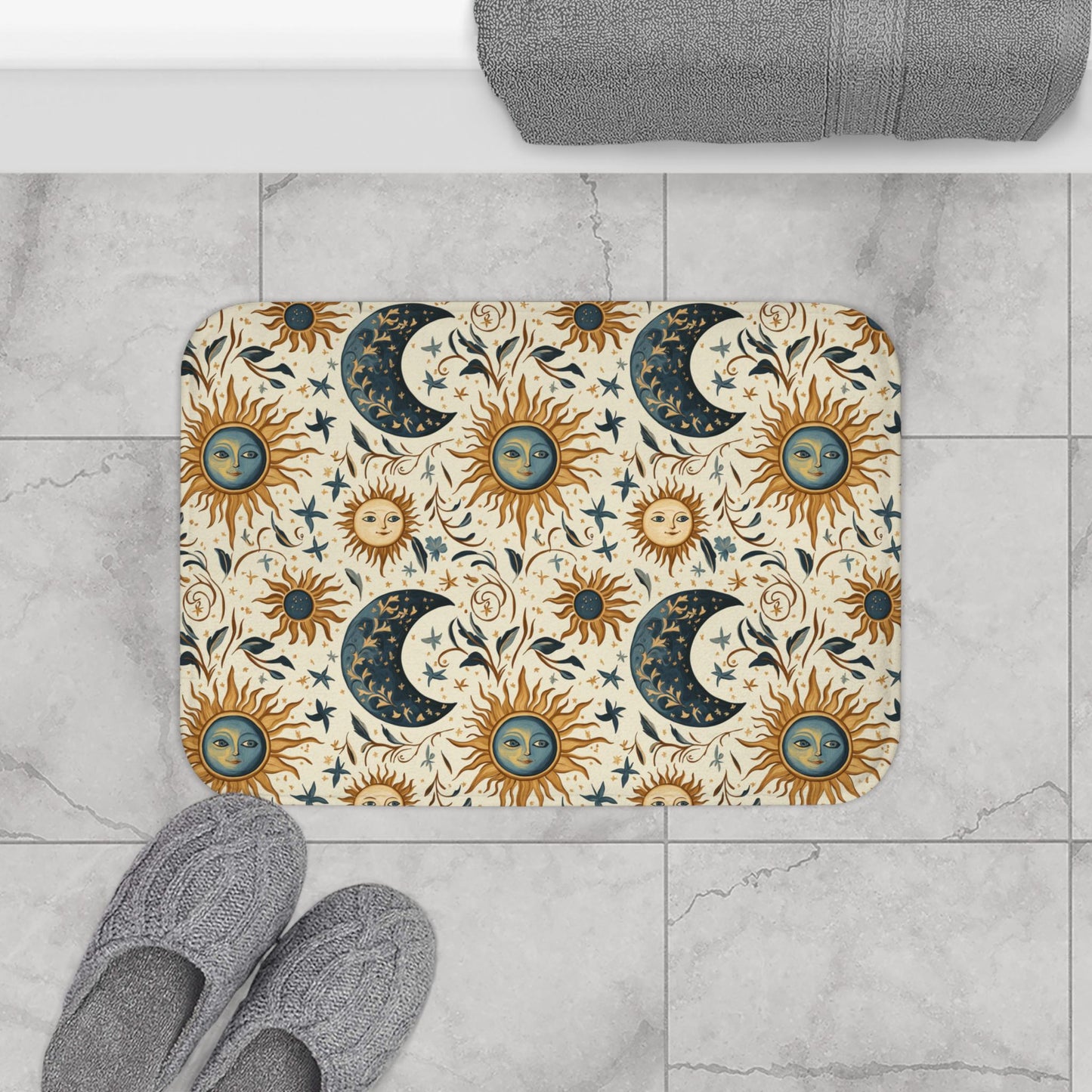 Celestial Sun & Moon Shower Curtain & Bath Mat