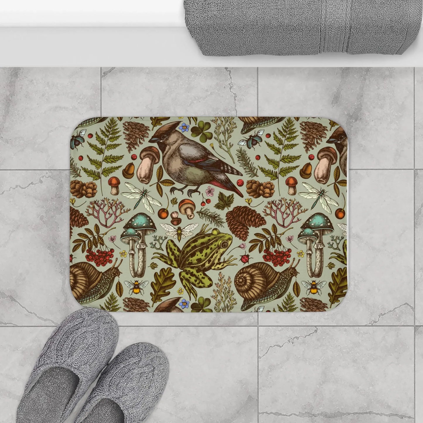 Enchanted Forest Woodland Shower Curtain & Bath Mat Set