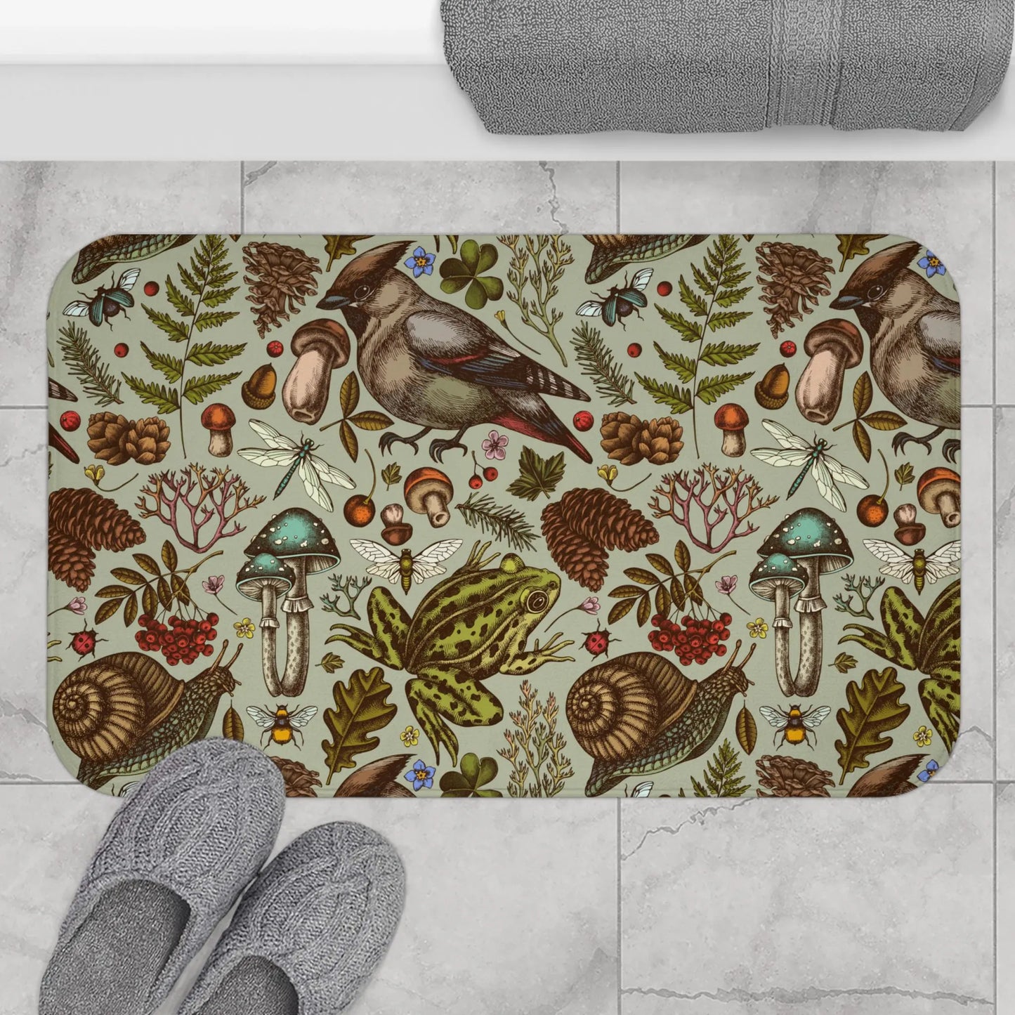 Enchanted Forest Woodland Shower Curtain & Bath Mat Set