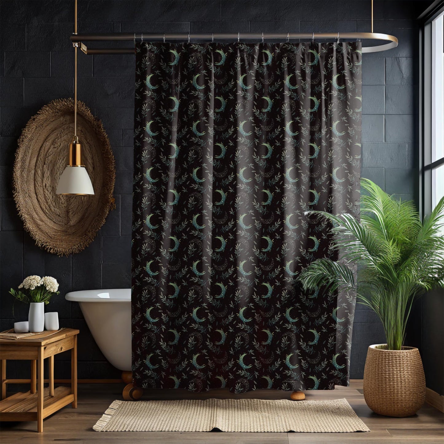 Witchy Forest Moons Shower Curtain & Bath Mat